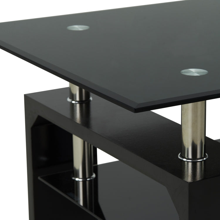 [US Warehouse] Living Room Coffee Table End Table with Storage Shelf, Size: 43.3x23.6x17.7 inch