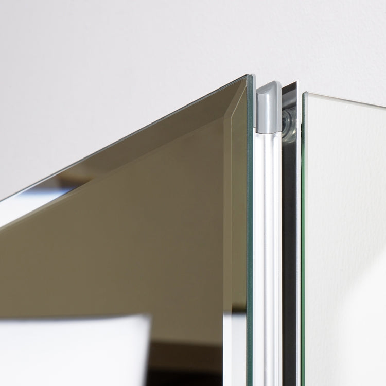 [US Warehouse] Aluminum Wall-mounted Double Door Bathroom Mirror Cabinet with Adjustable Shelf, Size: 30 x 26 inch