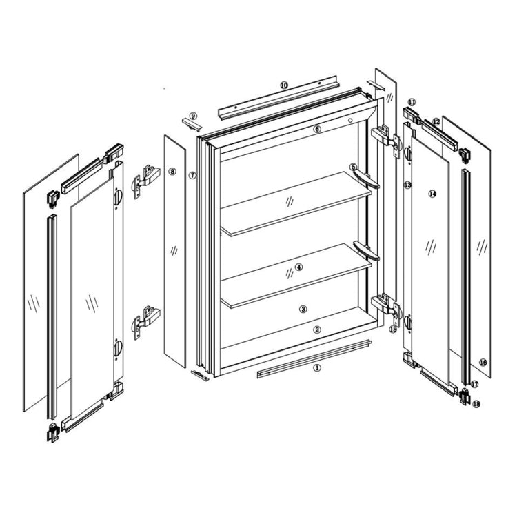 [US Warehouse] Aluminum Wall-mounted Bathroom Mirror Cabinet with Adjustable Shelf, Size: 30 x 24 inch