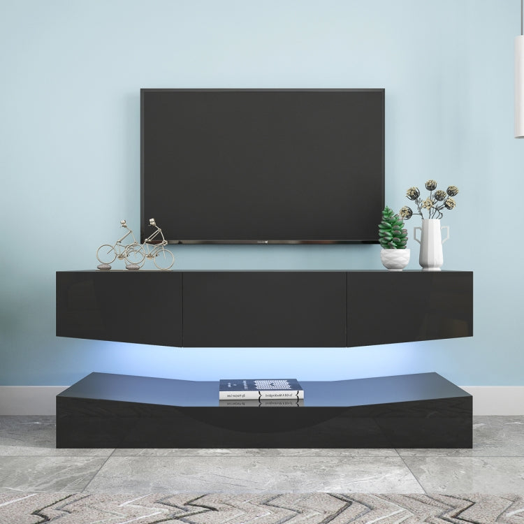 [US Warehouse] MDF Up and Down Wall-mounted TV Cabinet with Three Drawers & LED Lights, Size: 47.24 x 15.12 inch