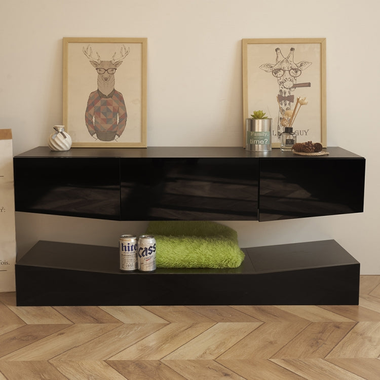 [US Warehouse] MDF Up and Down Wall-mounted TV Cabinet with Three Drawers & LED Lights, Size: 47.24 x 15.12 inch