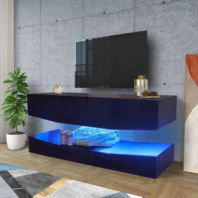 [US Warehouse] MDF Up and Down Wall-mounted TV Cabinet with Three Drawers & LED Lights, Size: 47.24 x 15.12 inch