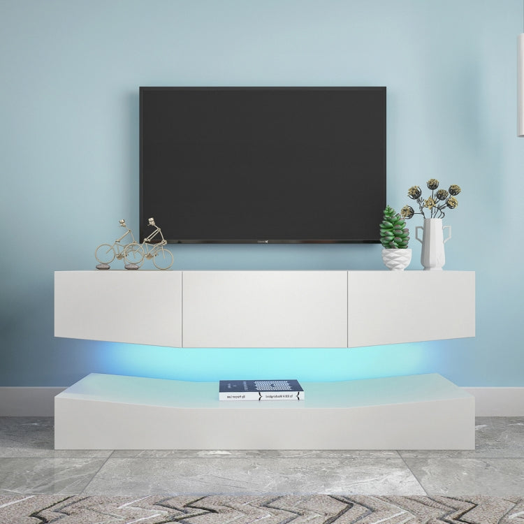 [US Warehouse] MDF Up and Down Wall-mounted TV Cabinet with Three Drawers & LED Lights, Size: 47.24 x 15.12 inch