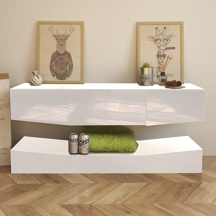 [US Warehouse] MDF Up and Down Wall-mounted TV Cabinet with Three Drawers & LED Lights, Size: 47.24 x 15.12 inch