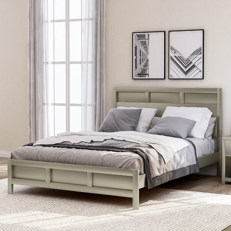 [US Warehouse] Queen Size Solid Wood Double Bed