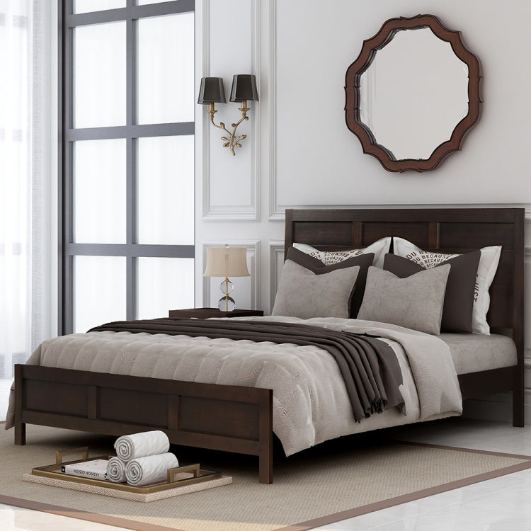 [US Warehouse] Queen Size Solid Wood Double Bed