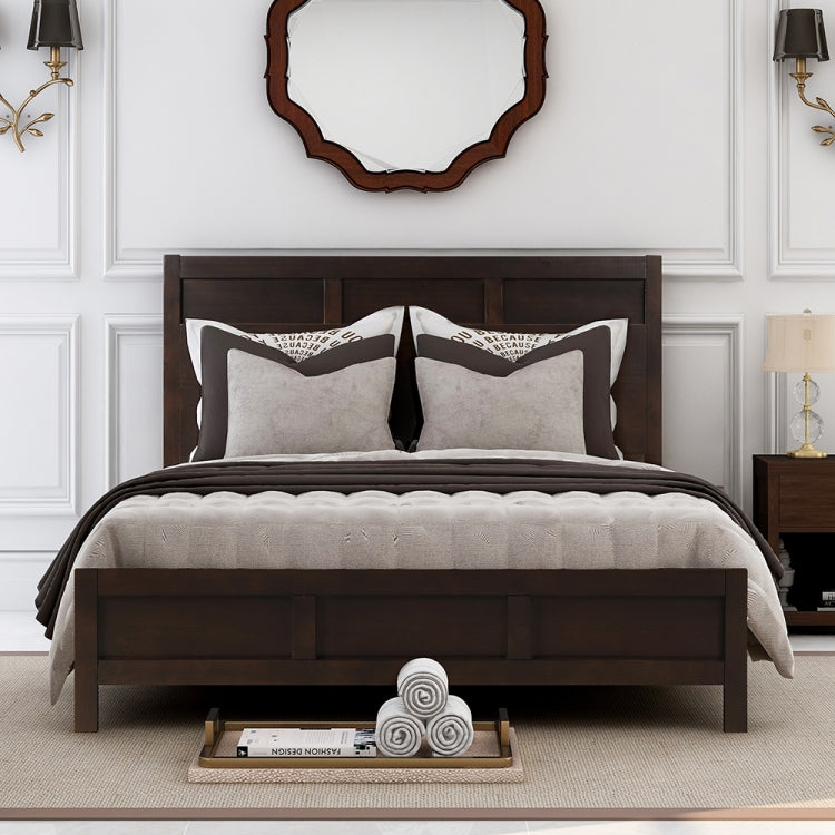 [US Warehouse] Queen Size Solid Wood Double Bed