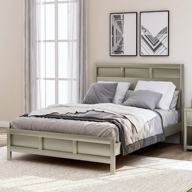 [US Warehouse] Full Size Solid Wood Double Bed