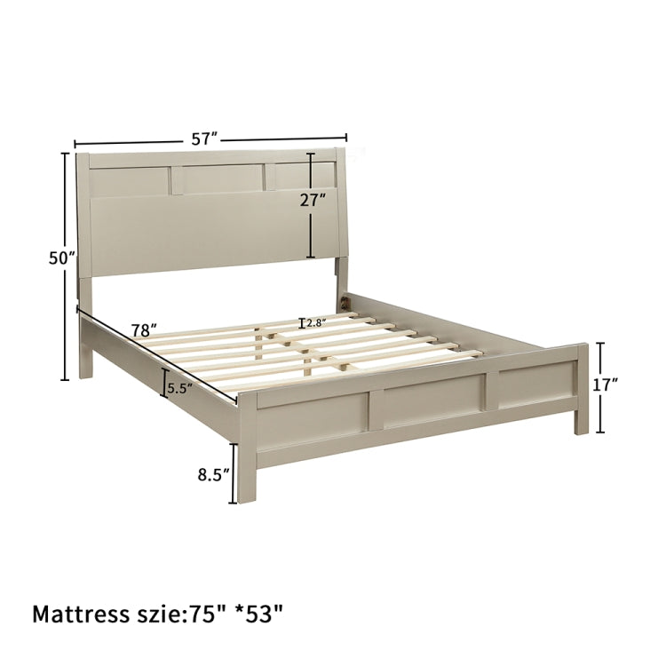 [US Warehouse] Full Size Solid Wood Double Bed