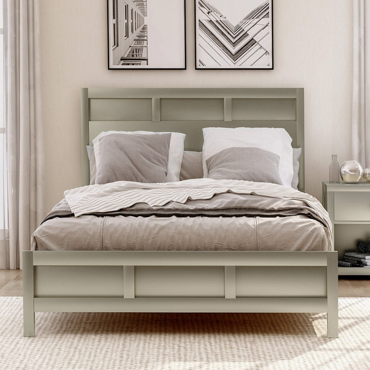 [US Warehouse] Full Size Solid Wood Double Bed