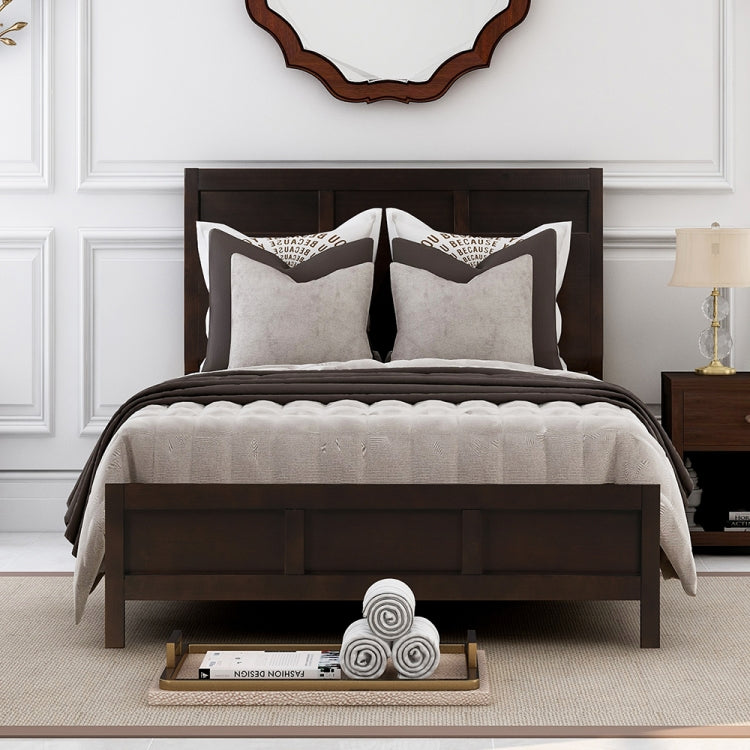 [US Warehouse] Full Size Solid Wood Double Bed