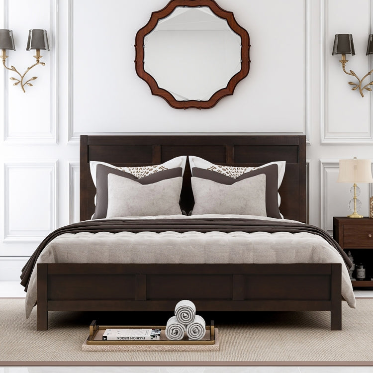 [US Warehouse] King Size Solid Wood Double Bed