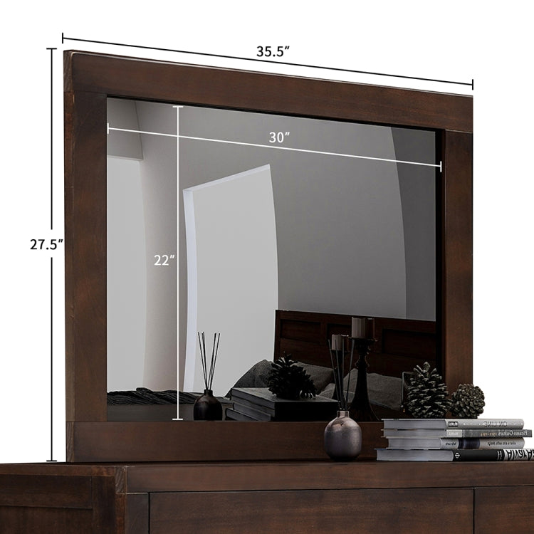 [US Warehouse] Modern Wooden Frame Rectangular Vanity Mirror, Size: 35.5 x 27.5 x 1.5 inch