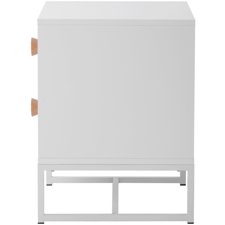 [UK Warehouse] Home Wooden Metal Frame Bedside Cabinet with 2 Drawers, Size: 52 x 48 x 39.5cm