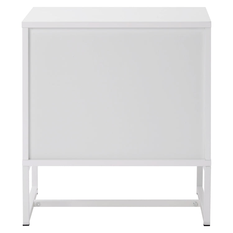 [UK Warehouse] Home Wooden Metal Frame Bedside Cabinet with 2 Drawers, Size: 52 x 48 x 39.5cm