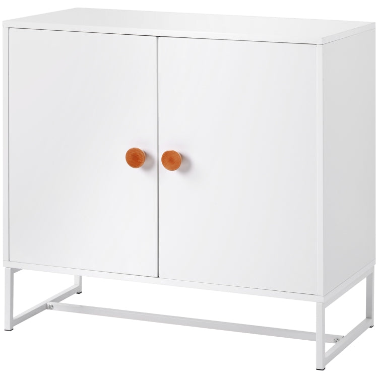 [UK Warehouse] Home Wooden Metal Frame 2 Doors Storage Cabinet with 2 Shelves, Size: 80 x 75 x 40cm