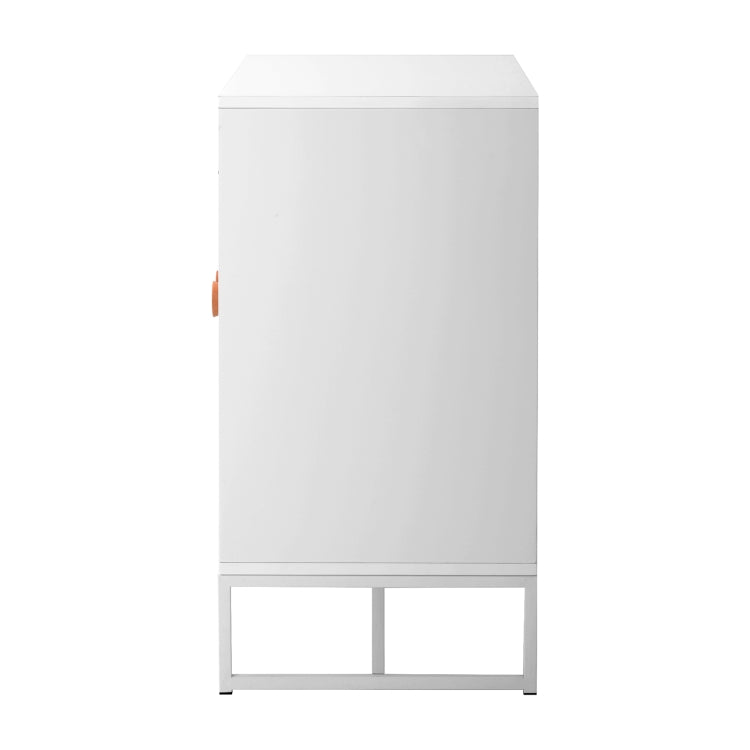 [UK Warehouse] Home Wooden Metal Frame 2 Doors Storage Cabinet with 2 Shelves, Size: 80 x 75 x 40cm