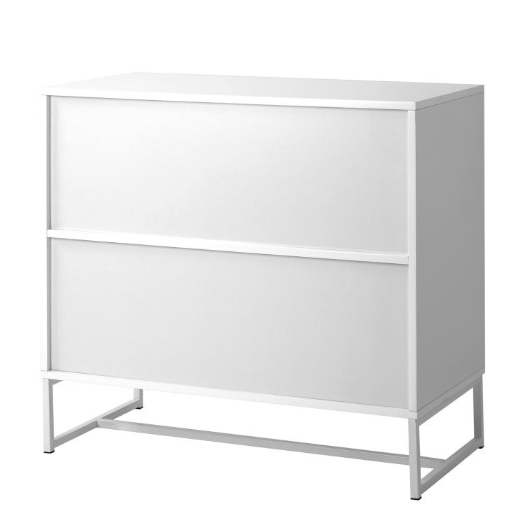 [UK Warehouse] Home Wooden Metal Frame 2 Doors Storage Cabinet with 2 Shelves, Size: 80 x 75 x 40cm