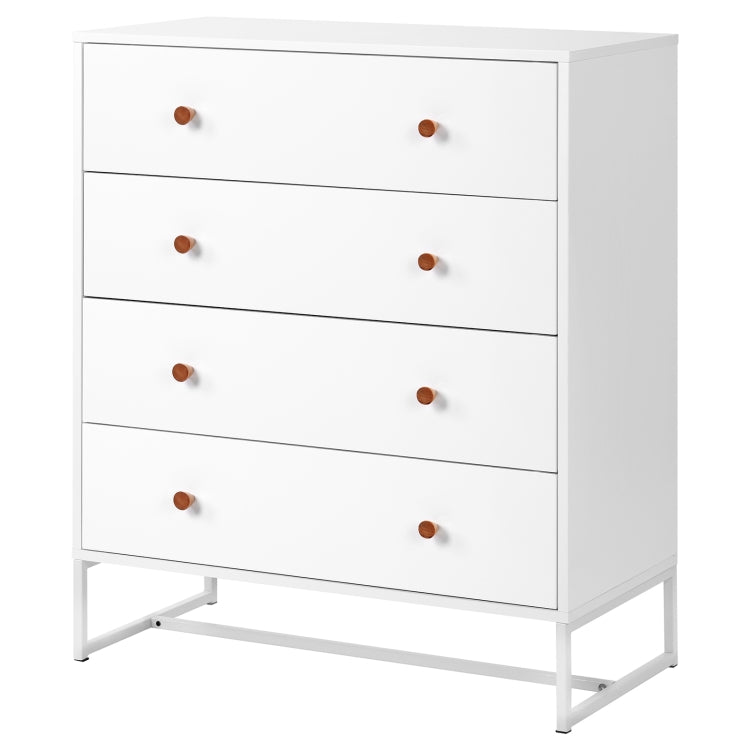 [UK Warehouse] Home Wooden Metal Frame Storage Cabinet with 4 Drawers, Size: 95.5 x 80 x 40cm