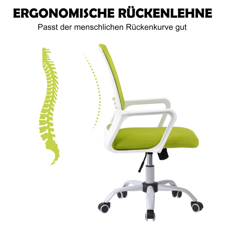 [EU Warehouse] Rotatable Lifting Adjustable Mesh Office Chair with Armrests & Wheels(Green)