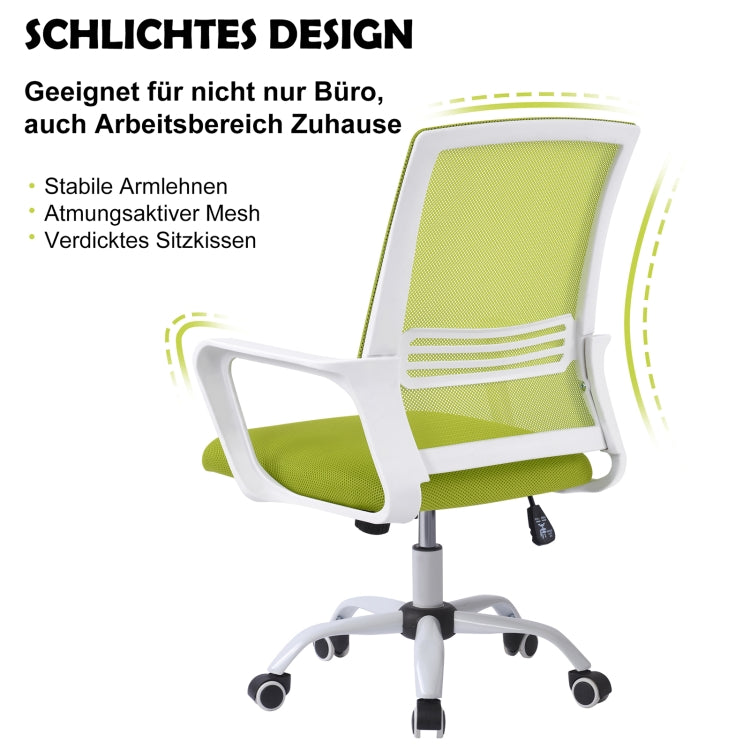 [EU Warehouse] Rotatable Lifting Adjustable Mesh Office Chair with Armrests & Wheels(Green)