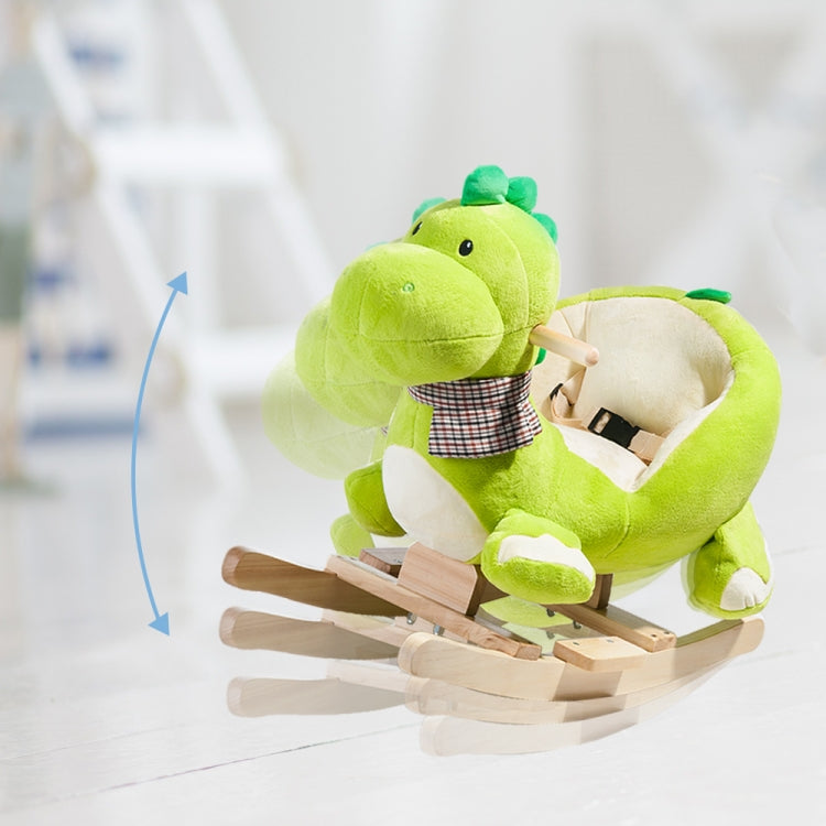 [EU Warehouse] Children Rocking Chair Plush Dinosaur Shaped Rocking Horse, Suitable for Age: 10-36 Months