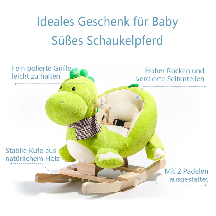 [EU Warehouse] Children Rocking Chair Plush Dinosaur Shaped Rocking Horse, Suitable for Age: 10-36 Months
