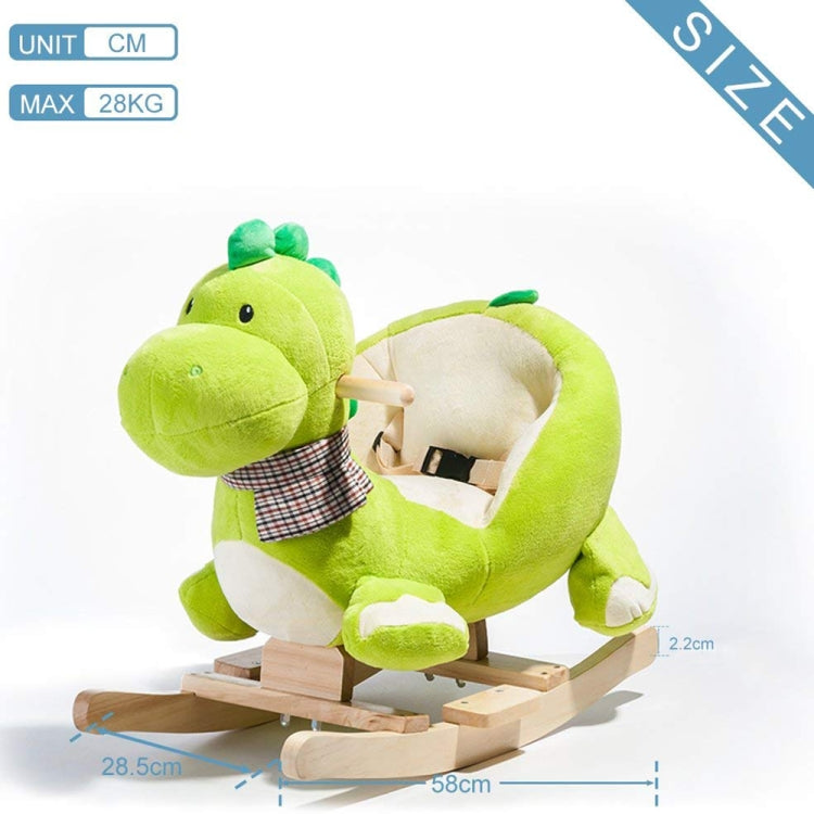 [EU Warehouse] Children Rocking Chair Plush Dinosaur Shaped Rocking Horse, Suitable for Age: 10-36 Months