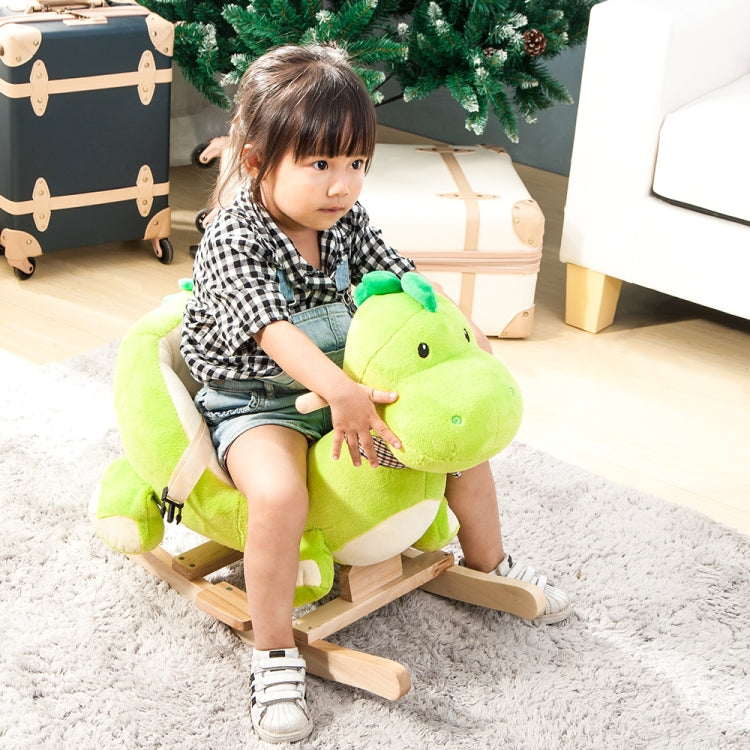 [EU Warehouse] Children Rocking Chair Plush Dinosaur Shaped Rocking Horse, Suitable for Age: 10-36 Months