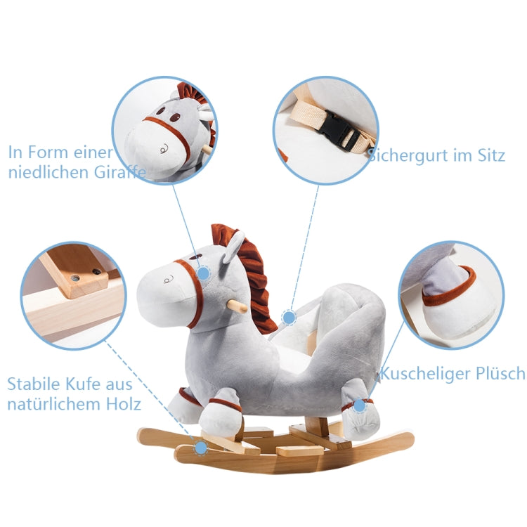 [EU Warehouse] Children Rocking Chair Plush Donkey Shaped Rocking Horse, Suitable for Age: 10-36 Months