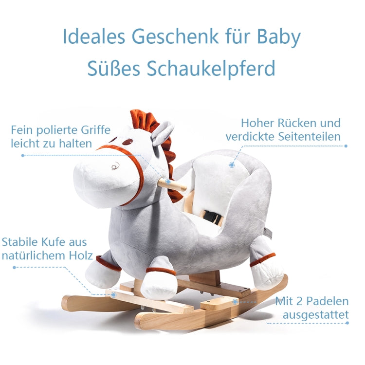 [EU Warehouse] Children Rocking Chair Plush Donkey Shaped Rocking Horse, Suitable for Age: 10-36 Months
