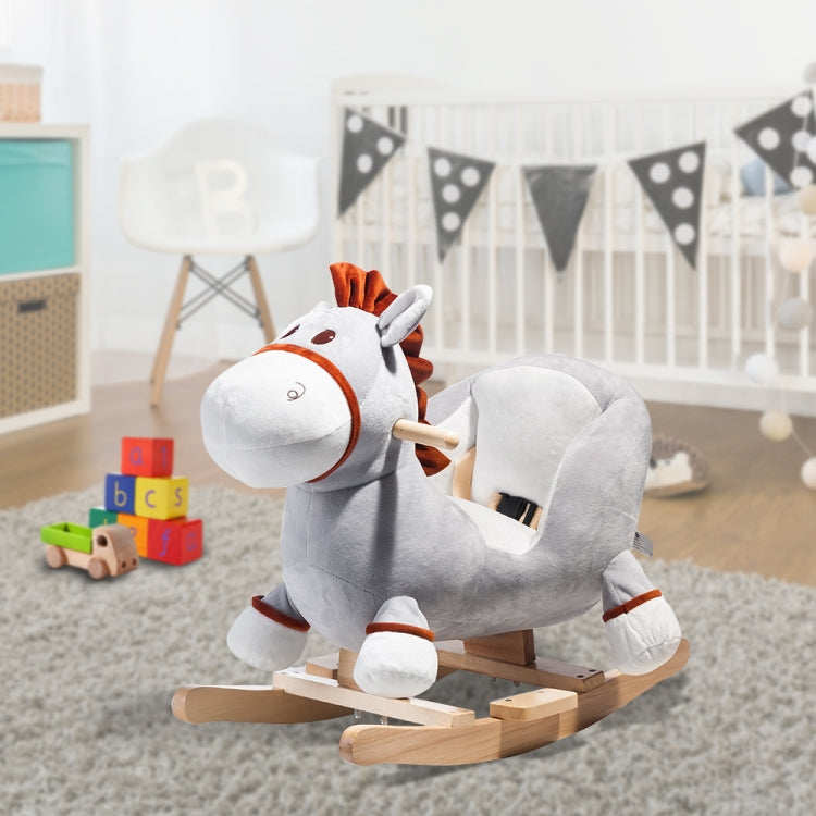 [EU Warehouse] Children Rocking Chair Plush Donkey Shaped Rocking Horse, Suitable for Age: 10-36 Months