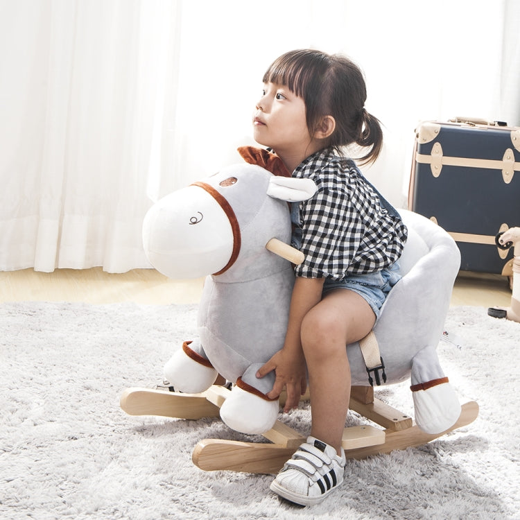[EU Warehouse] Children Rocking Chair Plush Donkey Shaped Rocking Horse, Suitable for Age: 10-36 Months