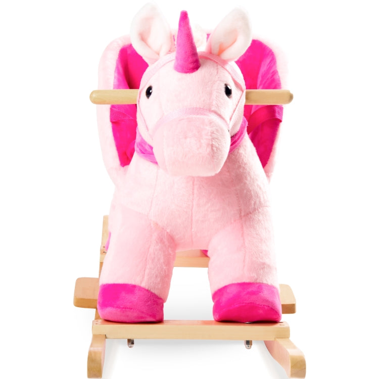[EU Warehouse] Children Rocking Chair Plush Unicorn Shaped Rocking Horse, Suitable for Age: 10-36 Months