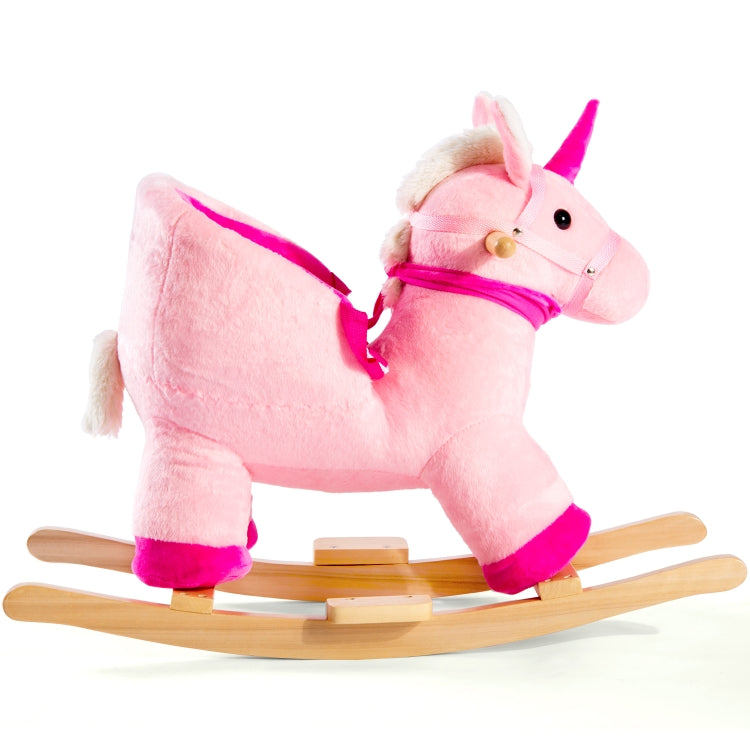 [EU Warehouse] Children Rocking Chair Plush Unicorn Shaped Rocking Horse, Suitable for Age: 10-36 Months