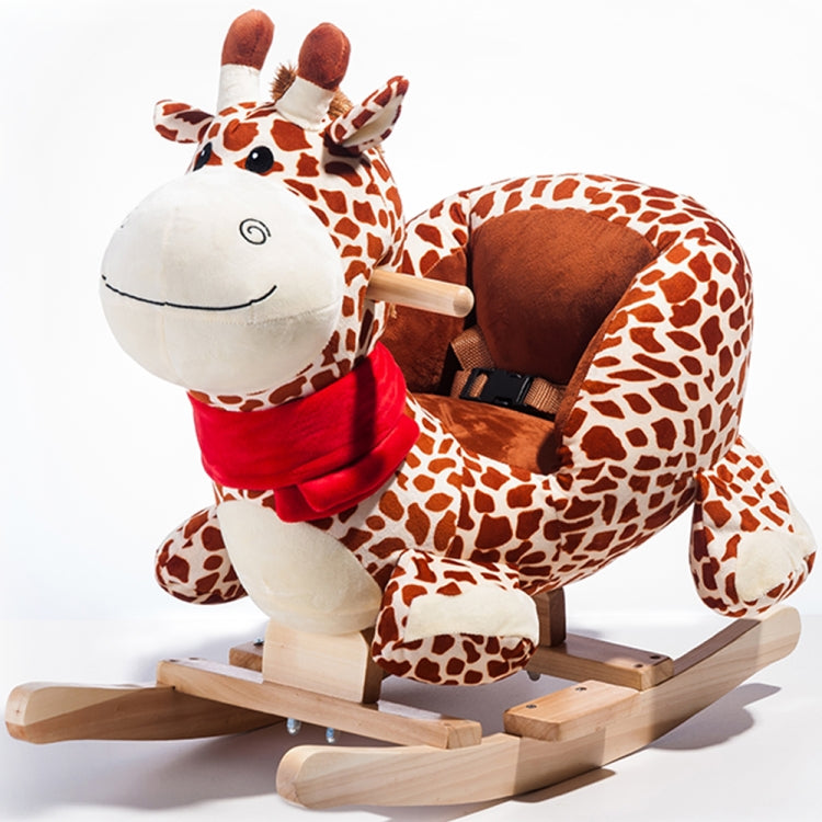 [EU Warehouse] Children Rocking Chair Plush Giraffe Shaped Rocking Horse, Suitable for Age: 10-36 Months
