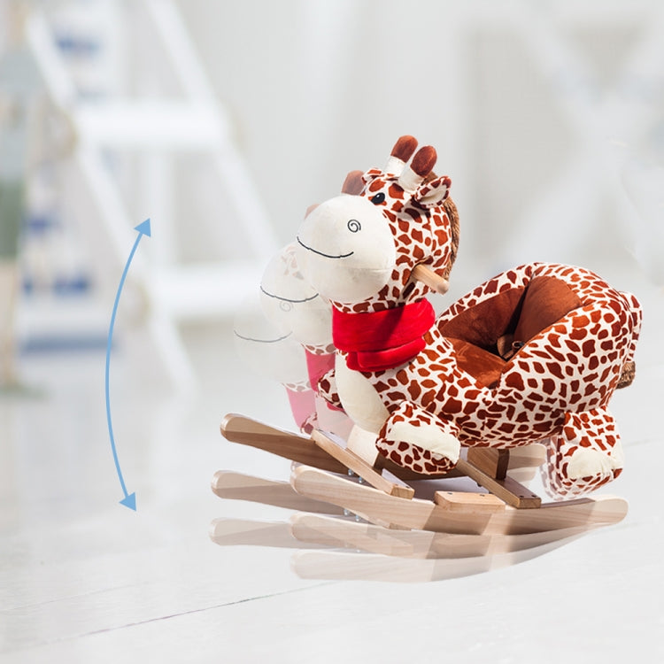 [EU Warehouse] Children Rocking Chair Plush Giraffe Shaped Rocking Horse, Suitable for Age: 10-36 Months