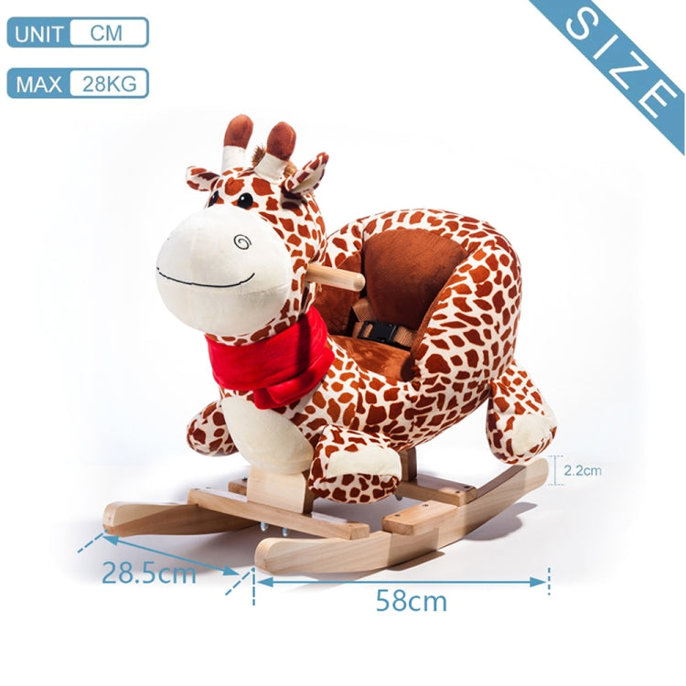 [EU Warehouse] Children Rocking Chair Plush Giraffe Shaped Rocking Horse, Suitable for Age: 10-36 Months