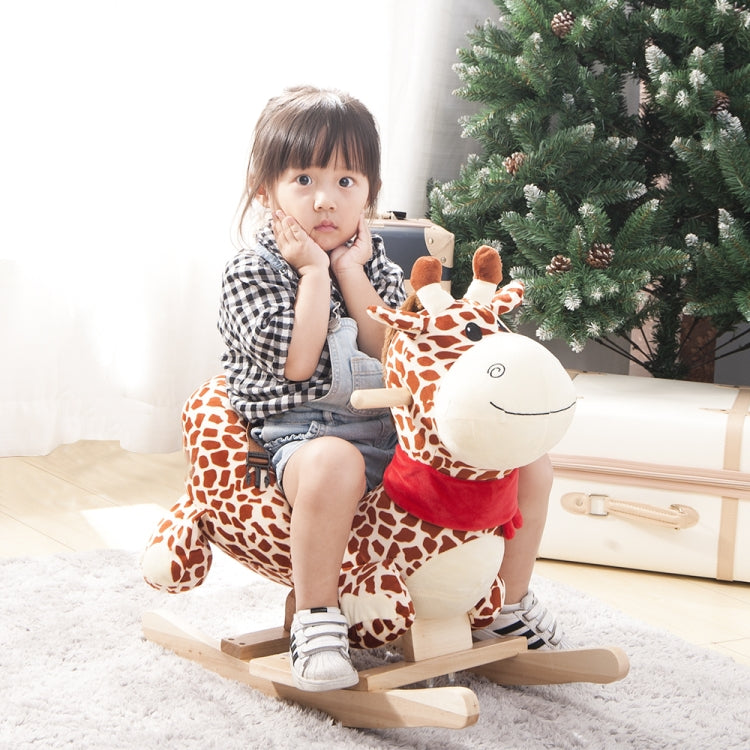 [EU Warehouse] Children Rocking Chair Plush Giraffe Shaped Rocking Horse, Suitable for Age: 10-36 Months