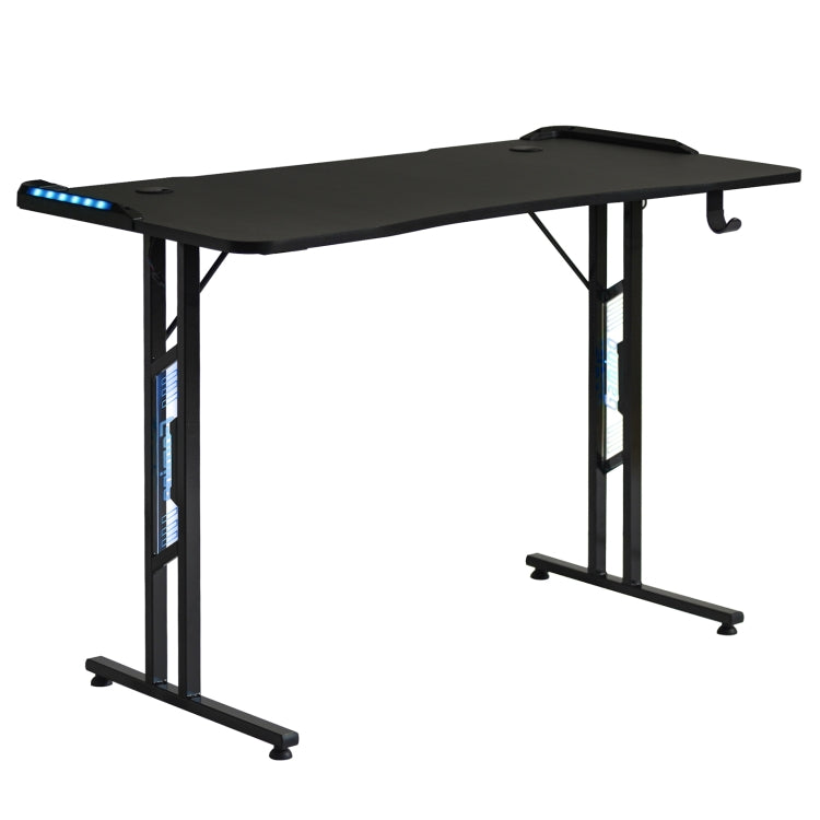 [EU Warehouse] Large Gaming Computer Table with LED Lighting & Headphone Stand & Remote Control, Size: 120 x 78 x 60 cm