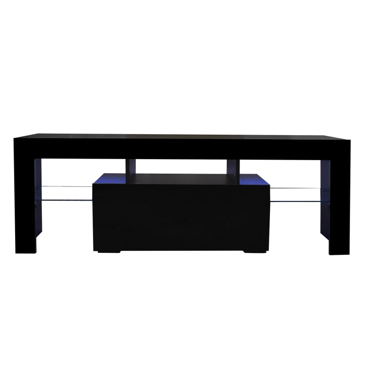 [US Warehouse] Lounge Room Living Room and Bedroom TV Cabinet with LED Lights, Size: 51.2x13.8x17.7 inch(Black)