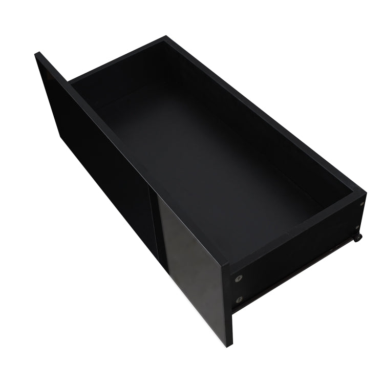 [US Warehouse] Lounge Room Living Room and Bedroom TV Cabinet with LED Lights, Size: 51.2x13.8x17.7 inch(Black)