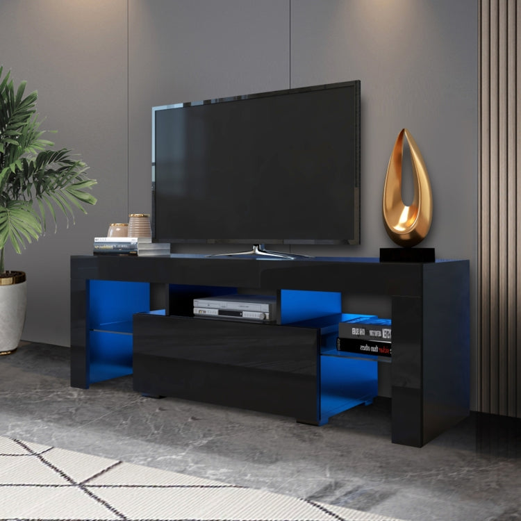 [US Warehouse] Lounge Room Living Room and Bedroom TV Cabinet with LED Lights, Size: 51.2x13.8x17.7 inch(Black)