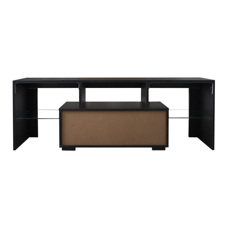 [US Warehouse] Lounge Room Living Room and Bedroom TV Cabinet with LED Lights, Size: 51.2x13.8x17.7 inch(Black)