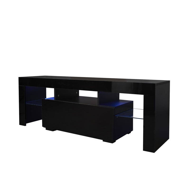 [US Warehouse] Lounge Room Living Room and Bedroom TV Cabinet with LED Lights, Size: 51.2x13.8x17.7 inch(Black)