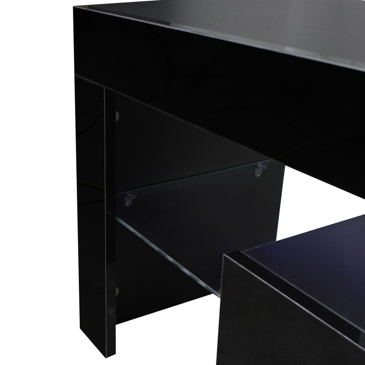 [US Warehouse] Lounge Room Living Room and Bedroom TV Cabinet with LED Lights, Size: 51.2x13.8x17.7 inch(Black)
