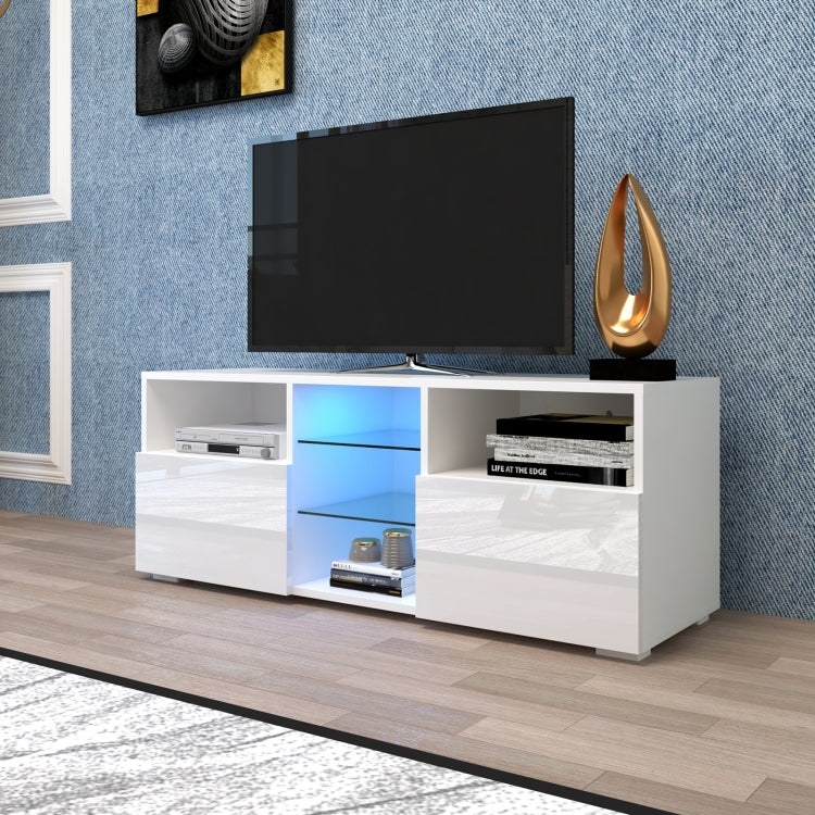 [US Warehouse] Simpleness Creative Furniture High-Gloss TV Cabinet with LED Lights, Size: 47.2x13.8x17.7 inch