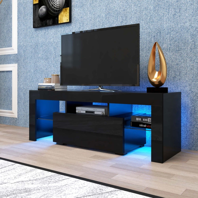 [US Warehouse] Simpleness Creative Furniture High-Gloss TV Cabinet with LED Lights, Size: 51.2x13.8x17.7 inch