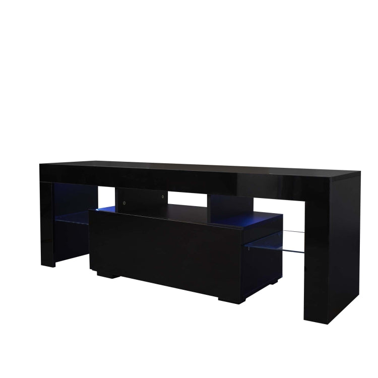 [US Warehouse] Simpleness Creative Furniture High-Gloss TV Cabinet with LED Lights, Size: 51.2x13.8x17.7 inch