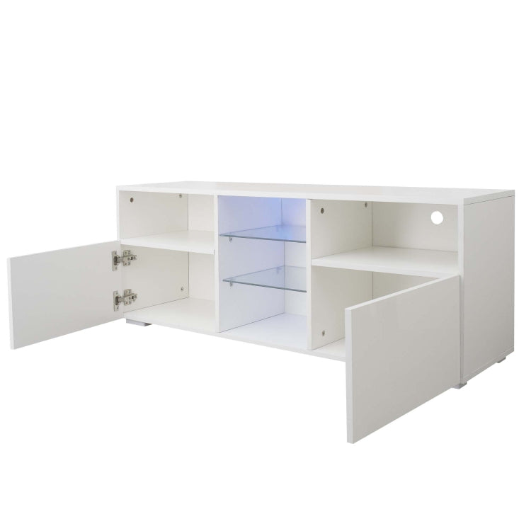 [US Warehouse] Simpleness Creative Furniture High-Gloss TV Cabinet with LED RGB Lights, Size: 47.2x13.8x17.7 inch